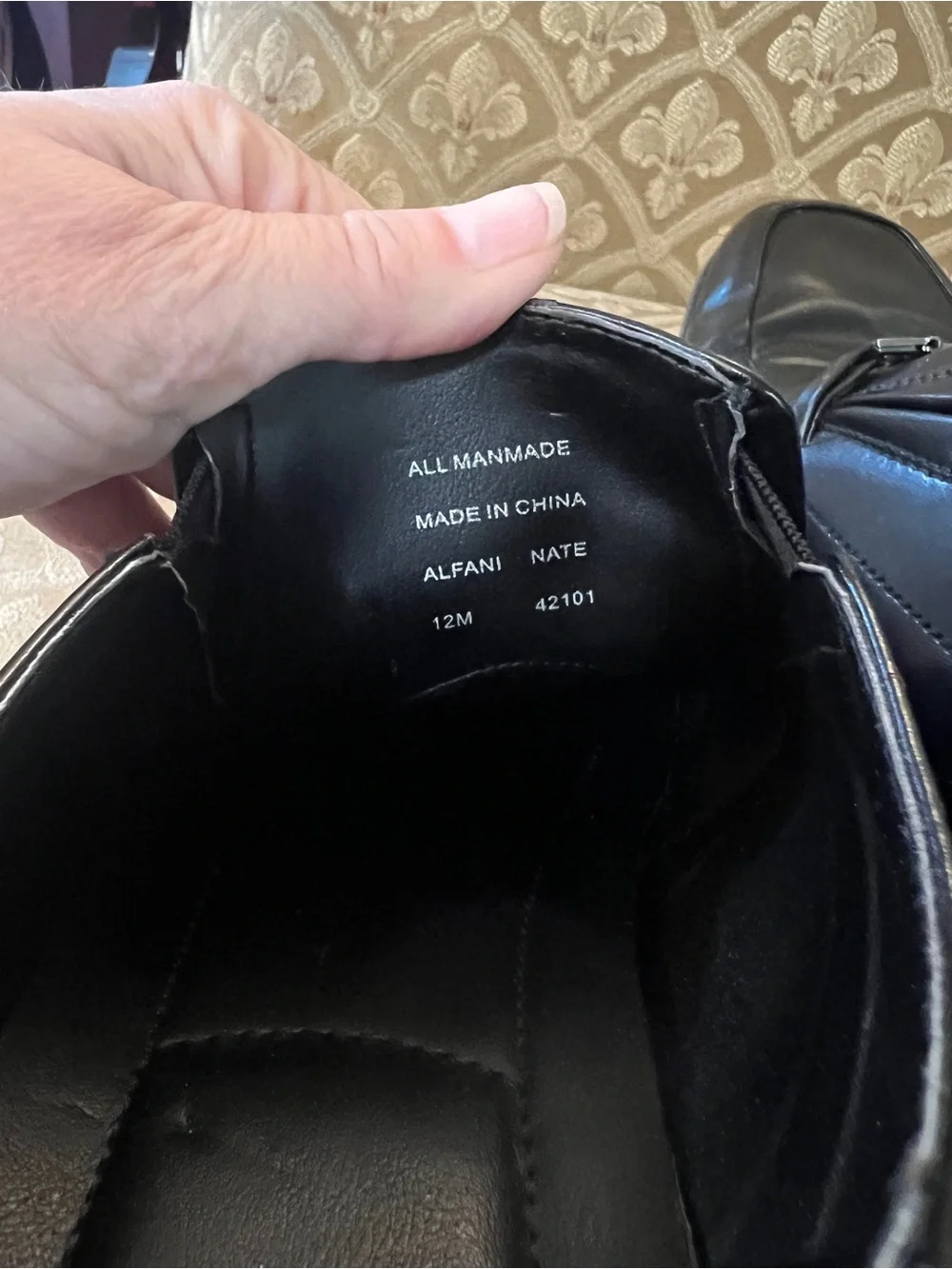 Alfani Black Leather Slip-On Loafers with Silver Bit